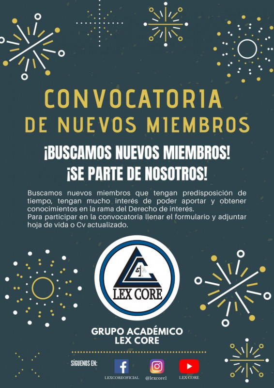 CONVOCATORIA DE NUEVOS MIEMBROS