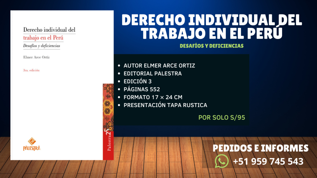 Libro: " Derecho Individual del Trabajo en el Perú