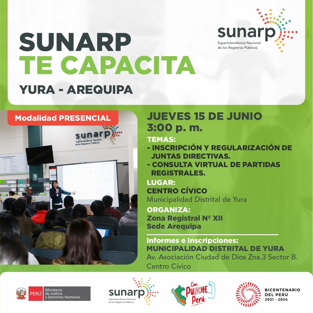 #SunarpTeCapacita | Conoce todo sobre la inscripción y regulación de juntas directivas y la consulta virtual de partidas registrales