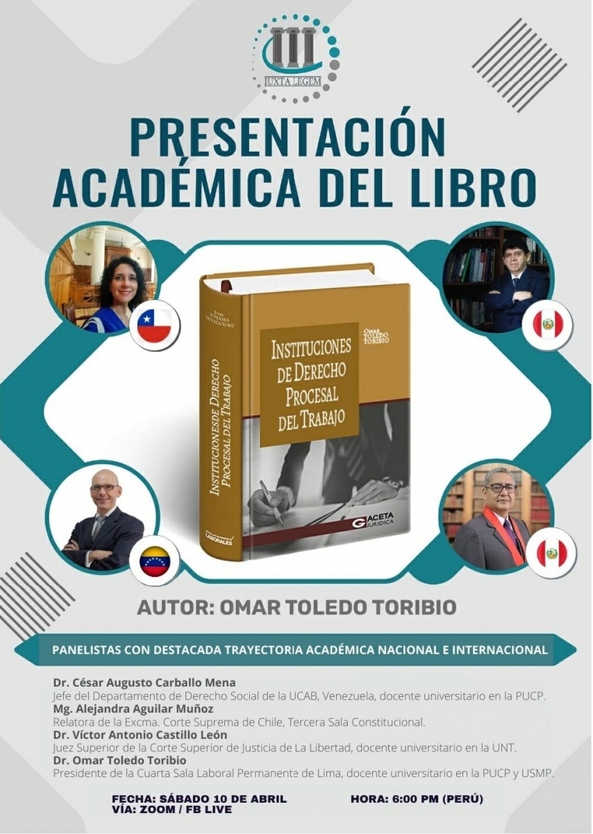 Presentación académica del libro "Instituciones de Derecho Procesal de Trabajo" del Dr. Omar Toledo Toribio