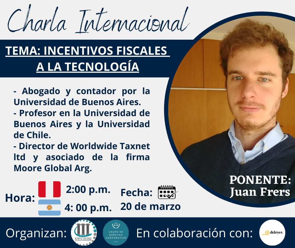 CHARLA INTERNACIONAL: Incentivos fiscales a la tecnología